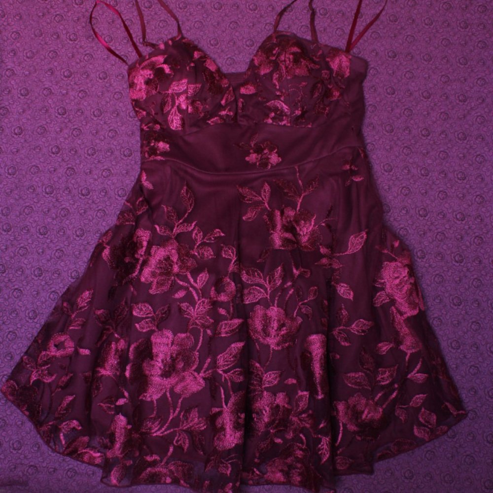 Trixxi Special Occasion Burgundy Dress